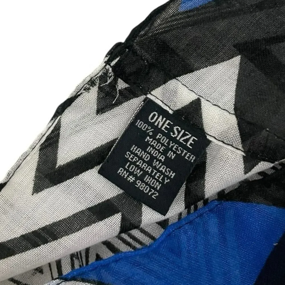 Blue & Black Geometric Infinity Scarf